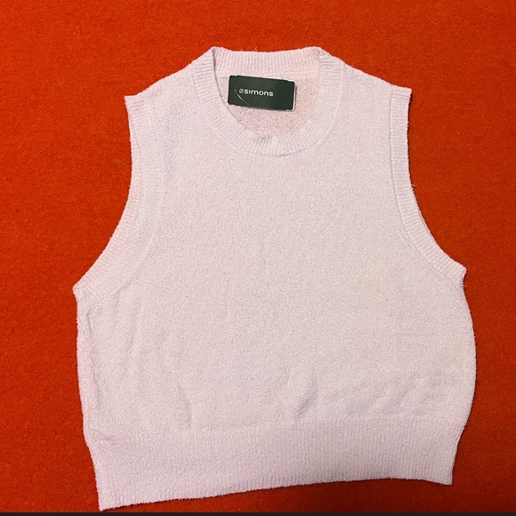 White soft terry sweater tank NWT - Picture 2 of 8